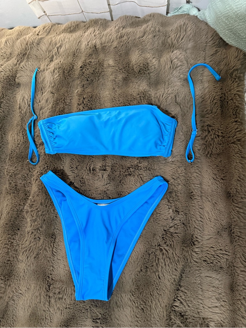 Target Bright Blue Bandeau Bikini with Removable Straps